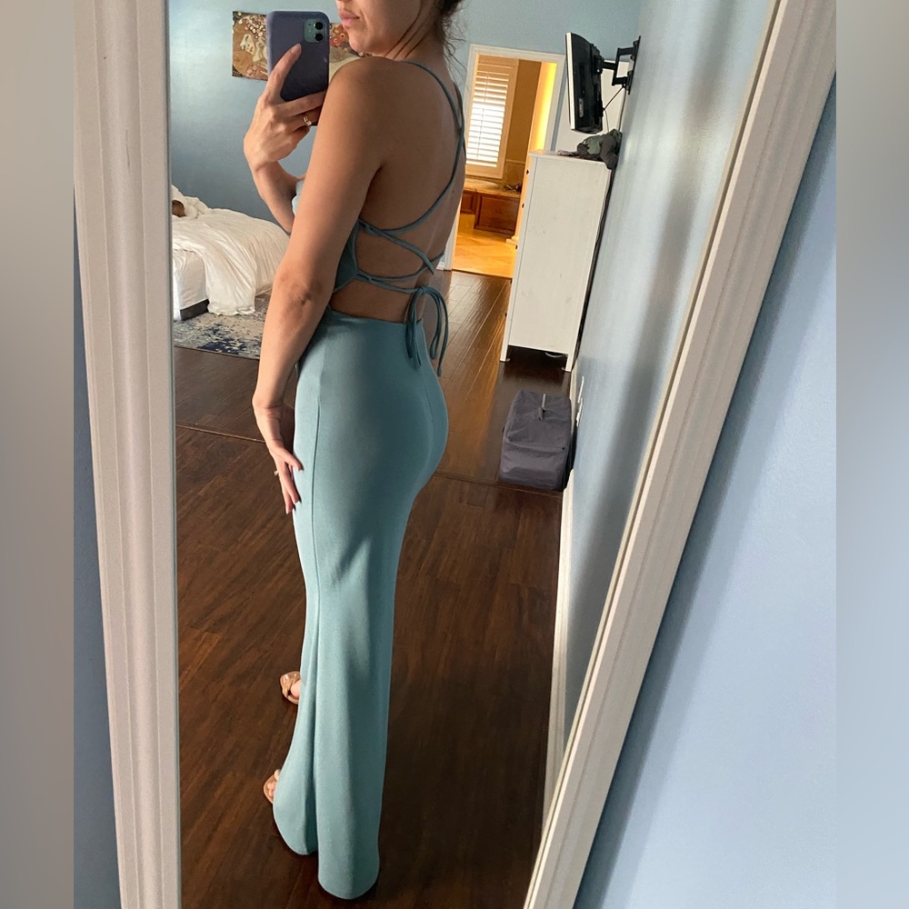 Teal Maxi Windsor Wedding Guest Dress - Picture 4 of 6